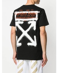 schwarzes bedrucktes T-Shirt mit einem Rundhalsausschnitt von Off-White