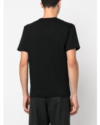 schwarzes bedrucktes T-Shirt mit einem Rundhalsausschnitt von Black Comme Des Garçons