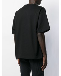 schwarzes bedrucktes T-Shirt mit einem Rundhalsausschnitt von 000 Worldwide