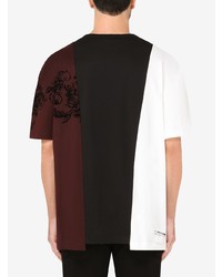 schwarzes bedrucktes T-Shirt mit einem Rundhalsausschnitt von Dolce & Gabbana