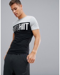 schwarzes bedrucktes T-Shirt mit einem Rundhalsausschnitt von HIIT