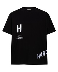 schwarzes bedrucktes T-Shirt mit einem Rundhalsausschnitt von HONOR THE GIFT