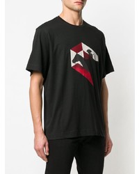 schwarzes bedrucktes T-Shirt mit einem Rundhalsausschnitt von Diesel Black Gold