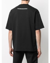 schwarzes bedrucktes T-Shirt mit einem Rundhalsausschnitt von Balenciaga