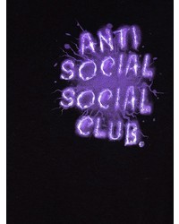 schwarzes bedrucktes T-Shirt mit einem Rundhalsausschnitt von Anti Social Social Club