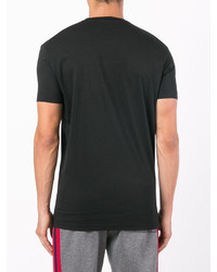 schwarzes bedrucktes T-Shirt mit einem Rundhalsausschnitt von DSQUARED2