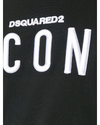 schwarzes bedrucktes T-Shirt mit einem Rundhalsausschnitt von DSQUARED2