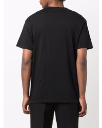 schwarzes bedrucktes T-Shirt mit einem Rundhalsausschnitt von Alexander McQueen