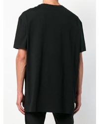 schwarzes bedrucktes T-Shirt mit einem Rundhalsausschnitt von Balmain