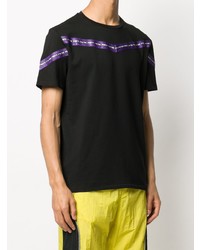 schwarzes bedrucktes T-Shirt mit einem Rundhalsausschnitt von Just Cavalli