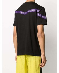 schwarzes bedrucktes T-Shirt mit einem Rundhalsausschnitt von Just Cavalli