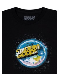 schwarzes bedrucktes T-Shirt mit einem Rundhalsausschnitt von Stadium Goods