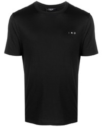 schwarzes bedrucktes T-Shirt mit einem Rundhalsausschnitt von IRO
