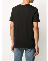 schwarzes bedrucktes T-Shirt mit einem Rundhalsausschnitt von A.P.C.
