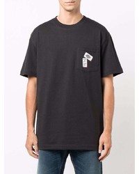 schwarzes bedrucktes T-Shirt mit einem Rundhalsausschnitt von Dickies Construct