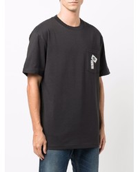 schwarzes bedrucktes T-Shirt mit einem Rundhalsausschnitt von Dickies Construct