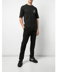 schwarzes bedrucktes T-Shirt mit einem Rundhalsausschnitt von Palace