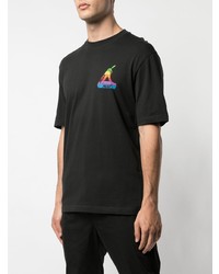 schwarzes bedrucktes T-Shirt mit einem Rundhalsausschnitt von Palace