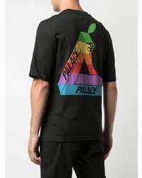 schwarzes bedrucktes T-Shirt mit einem Rundhalsausschnitt von Palace