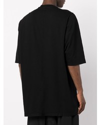 schwarzes bedrucktes T-Shirt mit einem Rundhalsausschnitt von Rick Owens DRKSHDW