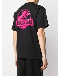 schwarzes bedrucktes T-Shirt mit einem Rundhalsausschnitt von Gcds