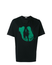 schwarzes bedrucktes T-Shirt mit einem Rundhalsausschnitt von JW Anderson