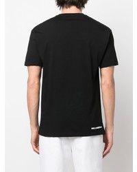 schwarzes bedrucktes T-Shirt mit einem Rundhalsausschnitt von Karl Lagerfeld