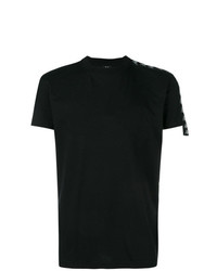 schwarzes bedrucktes T-Shirt mit einem Rundhalsausschnitt von Kappa Kontroll