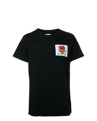 schwarzes bedrucktes T-Shirt mit einem Rundhalsausschnitt von Kent & Curwen