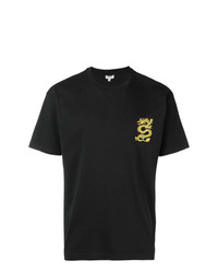 schwarzes bedrucktes T-Shirt mit einem Rundhalsausschnitt von Kenzo