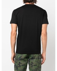 schwarzes bedrucktes T-Shirt mit einem Rundhalsausschnitt von DSQUARED2