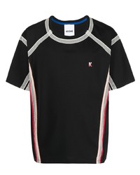 schwarzes bedrucktes T-Shirt mit einem Rundhalsausschnitt von Koché