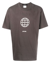 schwarzes bedrucktes T-Shirt mit einem Rundhalsausschnitt von Ksubi