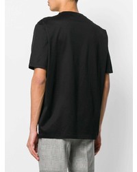 schwarzes bedrucktes T-Shirt mit einem Rundhalsausschnitt von Lanvin