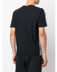 schwarzes bedrucktes T-Shirt mit einem Rundhalsausschnitt von Versace