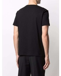 schwarzes bedrucktes T-Shirt mit einem Rundhalsausschnitt von Alexander McQueen