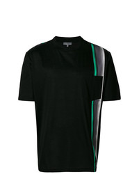 schwarzes bedrucktes T-Shirt mit einem Rundhalsausschnitt von Lanvin