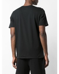 schwarzes bedrucktes T-Shirt mit einem Rundhalsausschnitt von Nike