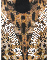 schwarzes bedrucktes T-Shirt mit einem Rundhalsausschnitt von Marcelo Burlon County of Milan