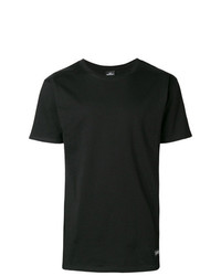 schwarzes bedrucktes T-Shirt mit einem Rundhalsausschnitt von Les (Art)ists