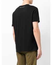 schwarzes bedrucktes T-Shirt mit einem Rundhalsausschnitt von Armani Exchange