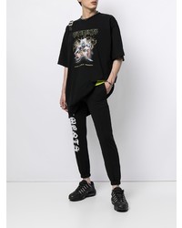 schwarzes bedrucktes T-Shirt mit einem Rundhalsausschnitt von Vetements