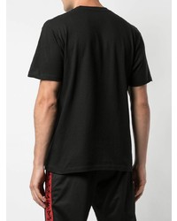 schwarzes bedrucktes T-Shirt mit einem Rundhalsausschnitt von Supreme