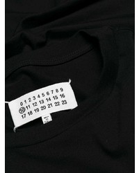 schwarzes bedrucktes T-Shirt mit einem Rundhalsausschnitt von Maison Margiela