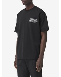 schwarzes bedrucktes T-Shirt mit einem Rundhalsausschnitt von Burberry