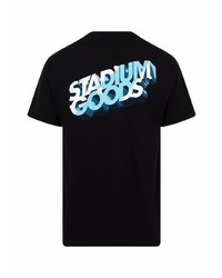 schwarzes bedrucktes T-Shirt mit einem Rundhalsausschnitt von Stadium Goods