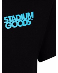 schwarzes bedrucktes T-Shirt mit einem Rundhalsausschnitt von Stadium Goods