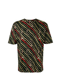 schwarzes bedrucktes T-Shirt mit einem Rundhalsausschnitt von Loewe