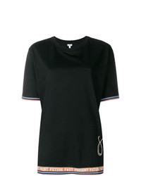 schwarzes bedrucktes T-Shirt mit einem Rundhalsausschnitt von Loewe