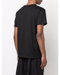 schwarzes bedrucktes T-Shirt mit einem Rundhalsausschnitt von Alexander McQueen